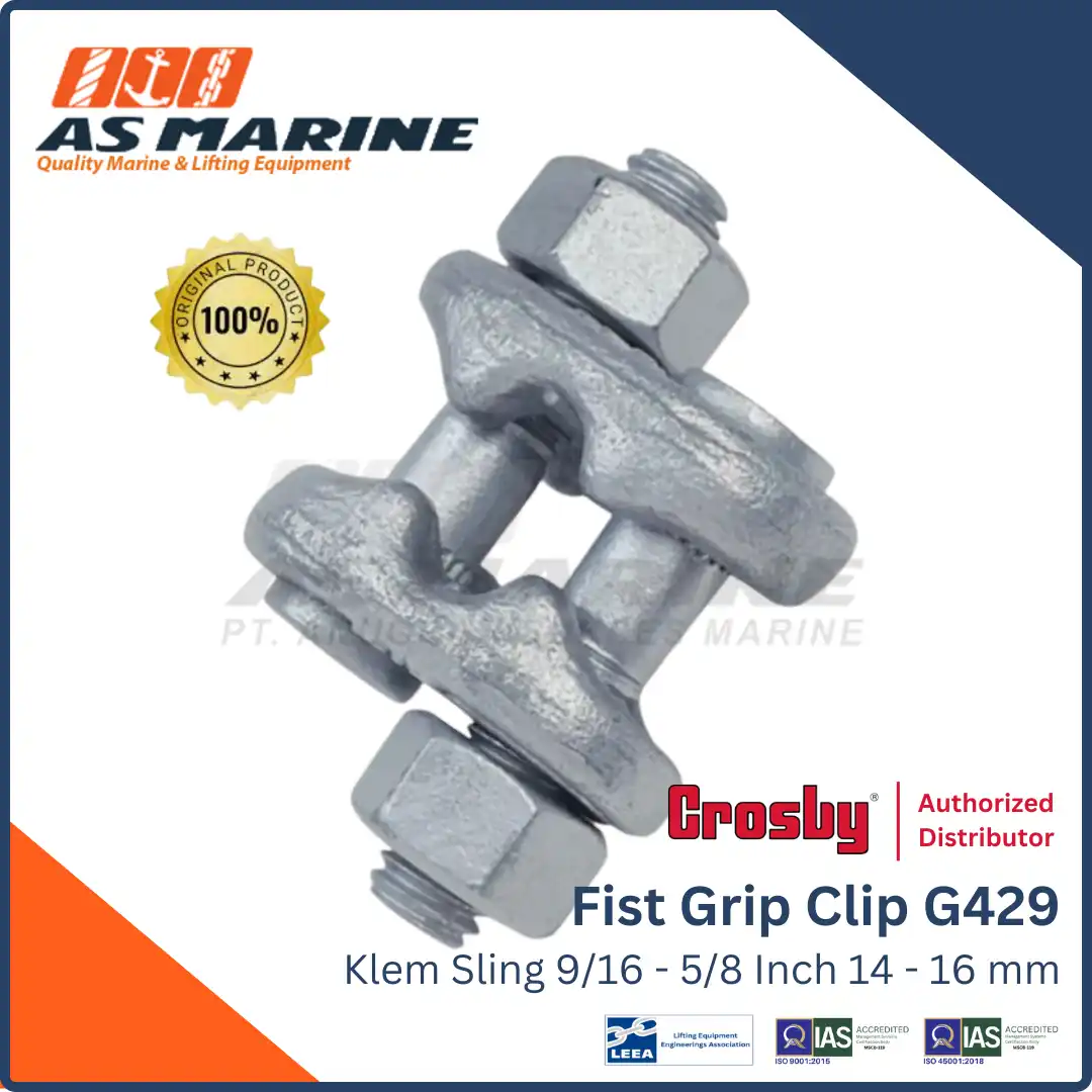CROSBY USA Fist Grip Wire Rope Clip / Klem Sling G429 9/16-5/8 Inch 14-16 mm